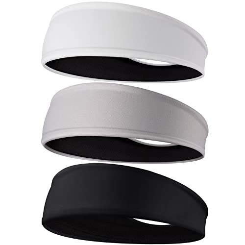 Braylin Men's Headbands, 3-Pack Head Band for Men, Sport Sweatbands for Running Fitness Yoga Cycling, Sweat Wicking Non Slip - Image 1