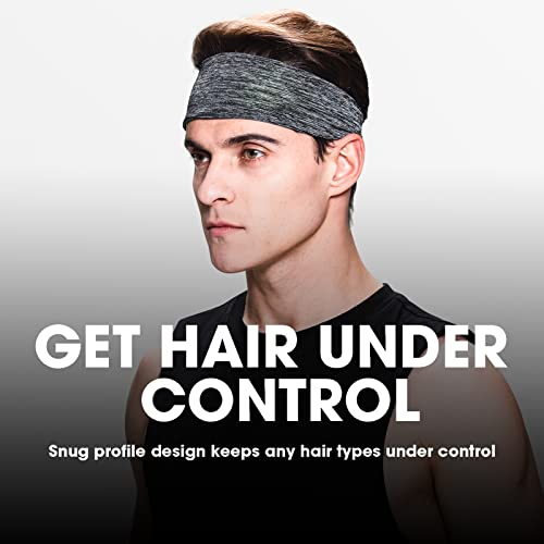 Braylin Men's Headbands, 3-Pack Head Band for Men, Sport Sweatbands for Running Fitness Yoga Cycling, Sweat Wicking Non Slip - Image 5