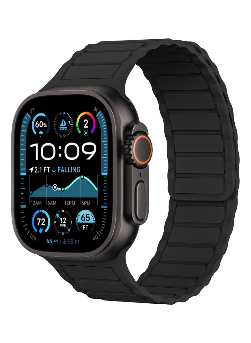 ICARLUS Magnetic Watchband Compatible with Apple Watch for Men 38mm 40mm 41mm 42mm（Series 10） Women Silicone Sport Strong Magnet Strap for iWatch Series 10 9 ULTRA 2 SE 8 7 6 5 4 3 1 - Image 1