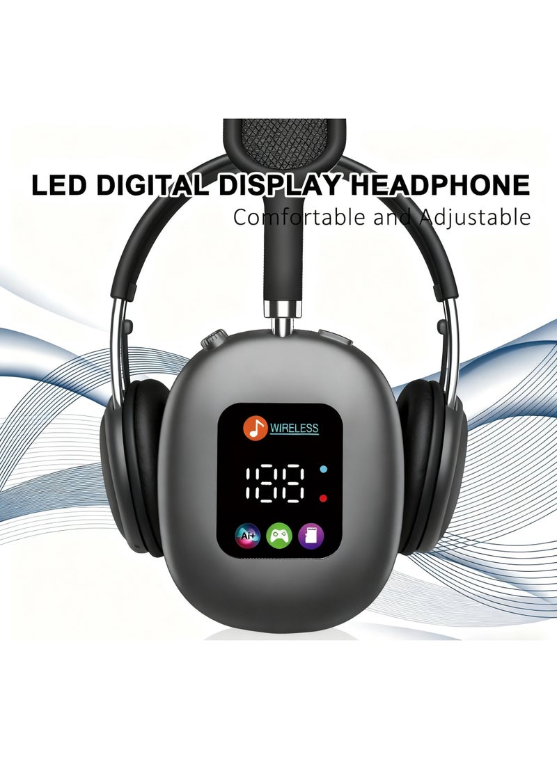Bluetooth wireless headphone, over-ear active noise reduction headset, support Bluetooth connection, 3.5mm AUX and tf card input - Image 4