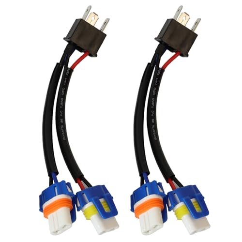 YZVNHOR 2Pcs H4 to 9005 9006 Headlight Bulb Conversion Ceramic Sockets Wiring Harness - Image 1