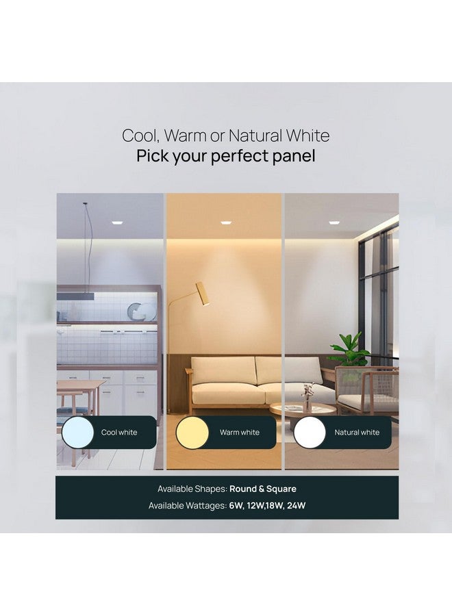 wipro Garnet 24W Rimless Square Led Surface Panel|Neutral White Light (4000K)|Elegant Rimless Design for Wider Spread of Light|Surface Mounted Led Down Light for Ceiling|Pack of 1, Polycarbonate - Image 4