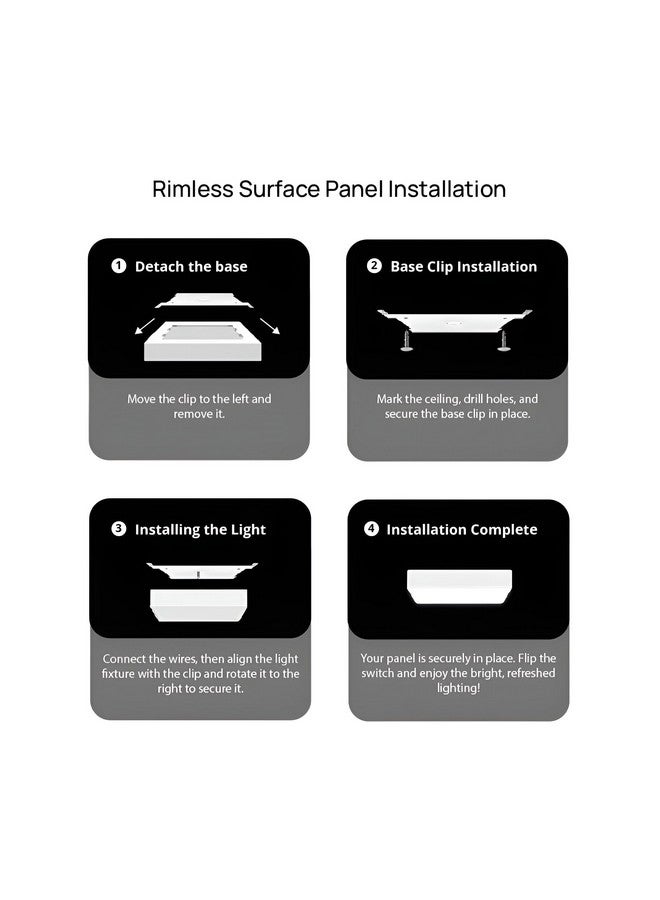 wipro Garnet 24W Rimless Square Led Surface Panel|Neutral White Light (4000K)|Elegant Rimless Design for Wider Spread of Light|Surface Mounted Led Down Light for Ceiling|Pack of 1, Polycarbonate - Image 5