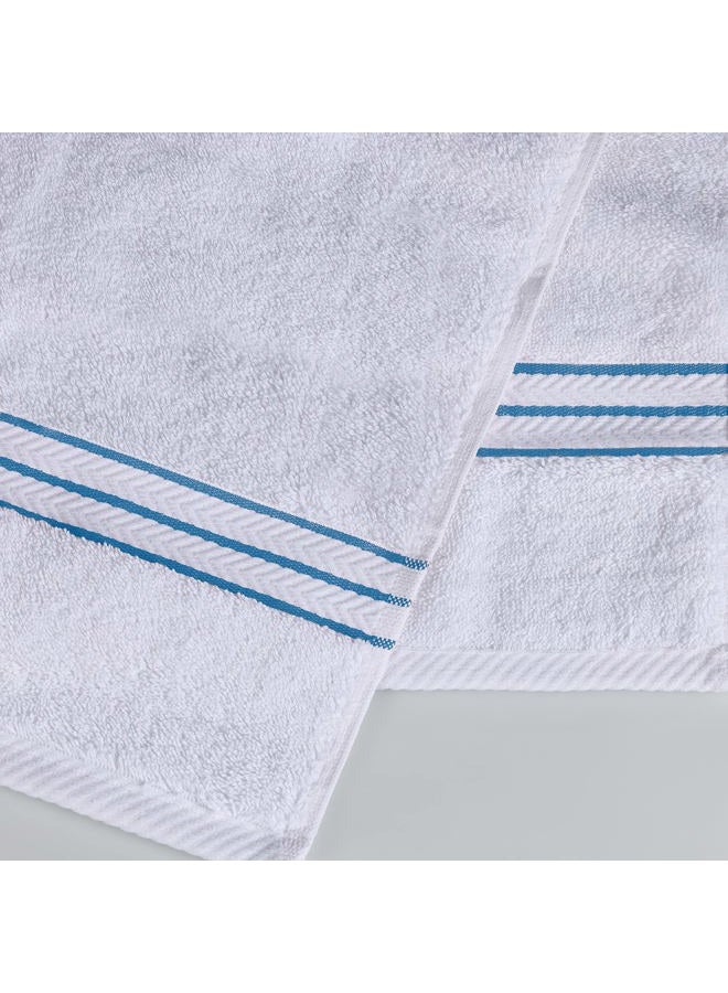 Superior Turkish Cotton Ultra-Plush 3-Piece Towel Set, Ideal for Master Bath, Guest Bathroom, Fast Drying, Shower, Spa, Face/Washcloths, Hand, Bath Towels, Absorbent, Home Basics, Light Blue - Image 3