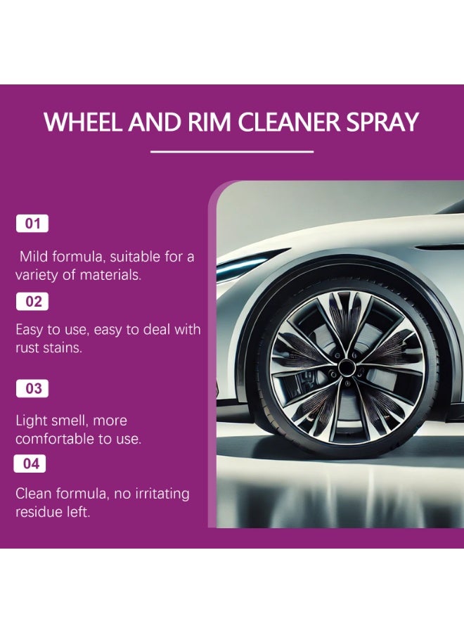 Homonth Wheel and Rim Cleaner Spray, 120ml Acid-Free pH-Balanced Formula, Advanced Purple Reacting Cleaner for Stubborn Brake Dust, Rust and Road Grime - Image 5