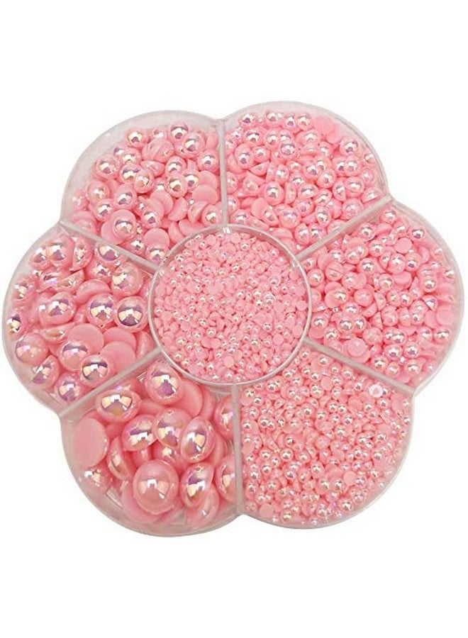 شينكو كرافت 3000 قطعة 1 صندوق وردي مستدير مسطح نصف لؤلؤ خرز فضفاض خرز جوهرة (وردي) - Image 5