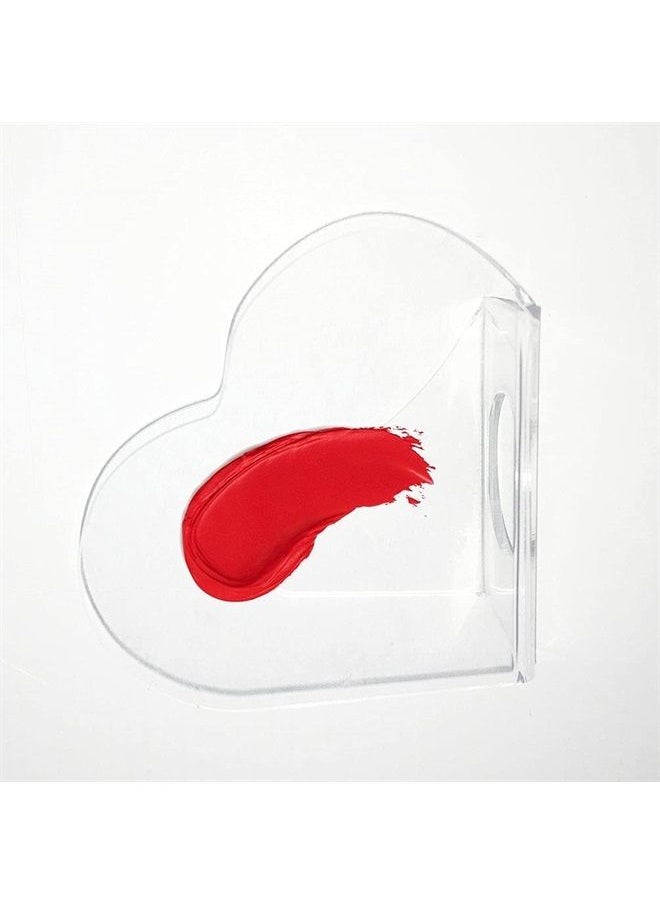 Teensery 1 Pack Transparent Acrylic Nail Art Hand-held Palette Nail DIY Art Design Paint Color Mixing Manicure Tool, Heart Shaped 