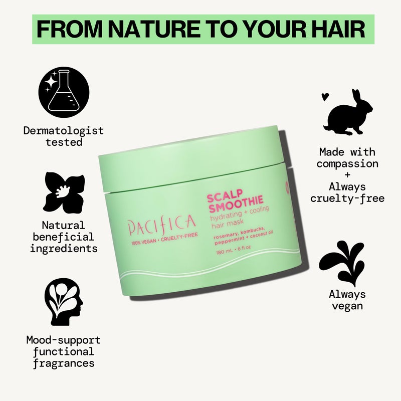 Pacifica Scalp Smoothie Hydrating Scalp Treatment & Leave-On Hair Mask, Cooling Relief for Dry, Flaky, Itchy Scalp & Thinning Hair, Vegan & Cruelty-Free, 6 fl oz - Image 2