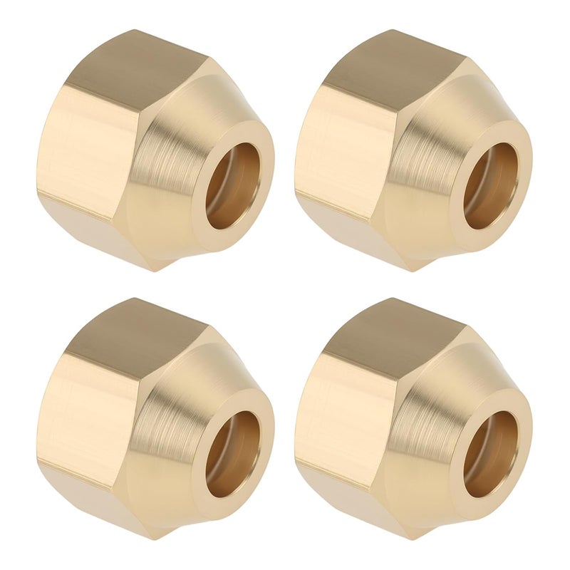 Micro Traders 4pcs 6MM M12x1.25 Thread Brass Flare Reducing Nuts for Refrigeration, HVAC, Heating, Industrial Piping Systems - Image 1