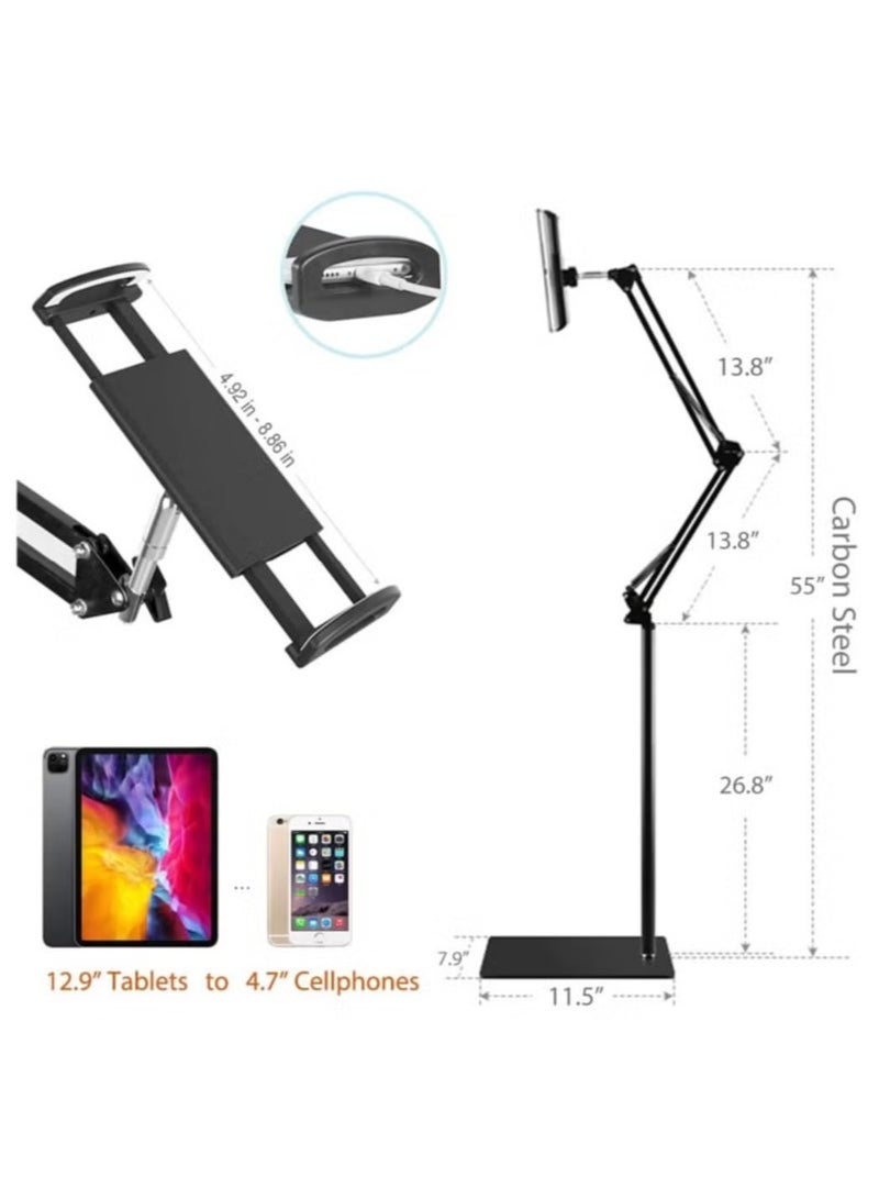ELTRAZONE Universal Floor Adjustable Tablet Stand Holder – 360-Degree Rotation for Phones  Tablets - Image 2