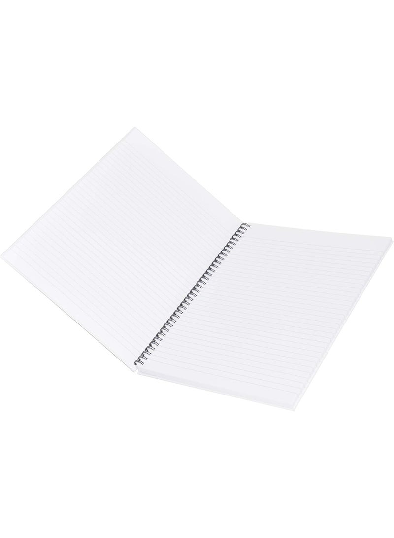 FIS FIS Spiral Hard Cover Notebook, A4 Size(29.7x21cm), 100 Sheets x 5, Single Line Ruling, Pack of 5 Pieces - FSNBSA41904  - Image 2