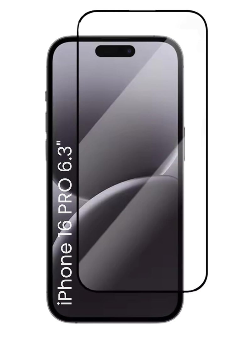 واقي شاشة لهاتف iPhone 16 Pro واقي شاشة من الزجاج المقسى صلابة 9H ومقاوم للخدش لهاتف iPhone 16 Pro من الزجاج المقسى من الحافة إلى الحافة - Image 1