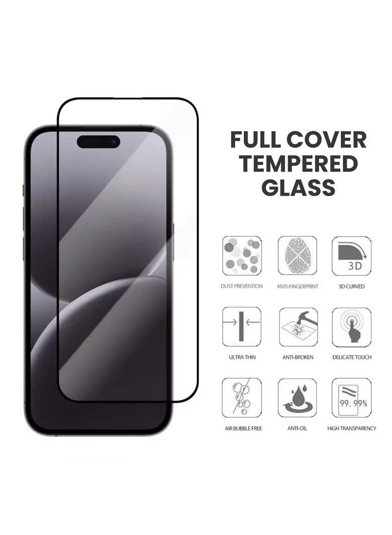 واقي شاشة لهاتف iPhone 16 Pro واقي شاشة من الزجاج المقسى صلابة 9H ومقاوم للخدش لهاتف iPhone 16 Pro من الزجاج المقسى من الحافة إلى الحافة - Image 3