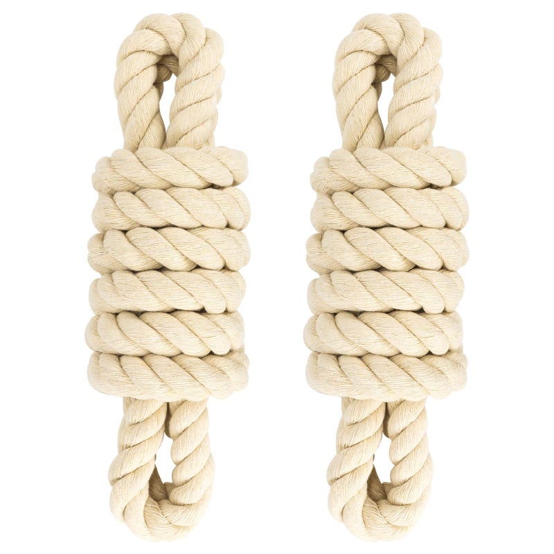 Faxco 2 Pack 10ft Natural Twisted Cotton Rope Strong TripleStrand Rope for Sports Crafts IndoorOutdoor Use