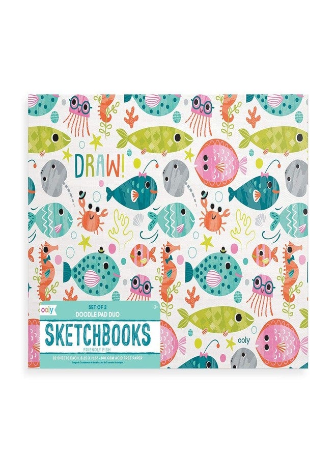 Ooly Doodle Pad Duo Sketchbooks: Friendly Fish - Set of 2 (8.25" x 11.5") - Image 3