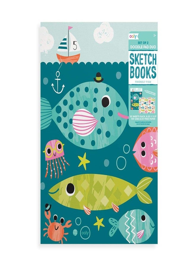 Ooly Doodle Pad Duo Sketchbooks: Friendly Fish - Set of 2 (8.25" x 11.5") - Image 2