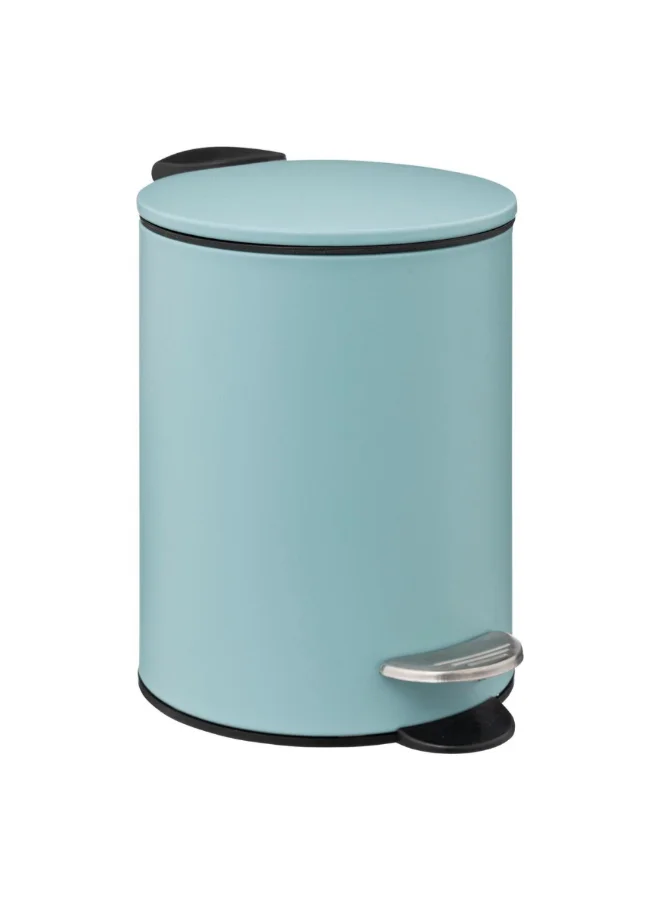 Five Simply Smart Colorama Soft Close Bathroom Waste Pedal Bin Arctic Blue and Black 3 L 174528Q