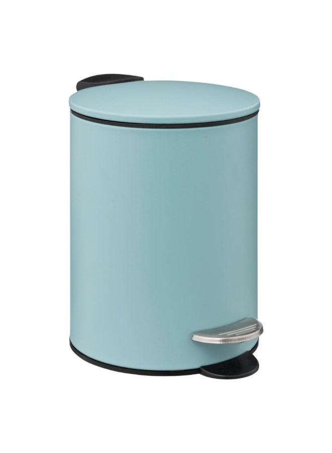 Five Simply Smart Colorama Soft Close Bathroom Waste Pedal Bin Arctic Blue and Black 3 L 174528Q - Image 1