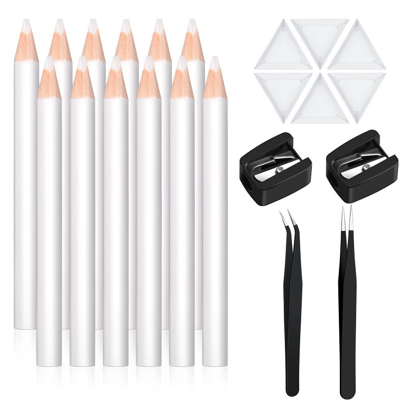 Maitys 22 Pieces Wax Pencil for Rhinestones Wax Picker Pencil Set for Rhinestones Nail Art Gem Dotting Crystal Pick up Tools with Pick up Tweezers Sharpener and Triangular Plate - Image 1
