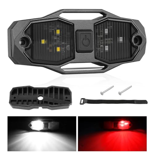 ACEC SHOP UTV Dome Light, Universal Roll Bar LED Dome Light Utility Roll Cage Light UTV Interior Light Courtesy Light Roll Bar Mount Dome Light for UTV RZR Polaris Ranger SXS Truck - White/Red - Image 1