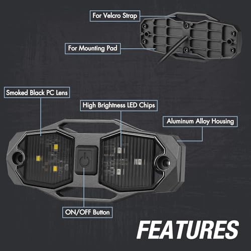 ACEC SHOP UTV Dome Light, Universal Roll Bar LED Dome Light Utility Roll Cage Light UTV Interior Light Courtesy Light Roll Bar Mount Dome Light for UTV RZR Polaris Ranger SXS Truck - White/Red - Image 5
