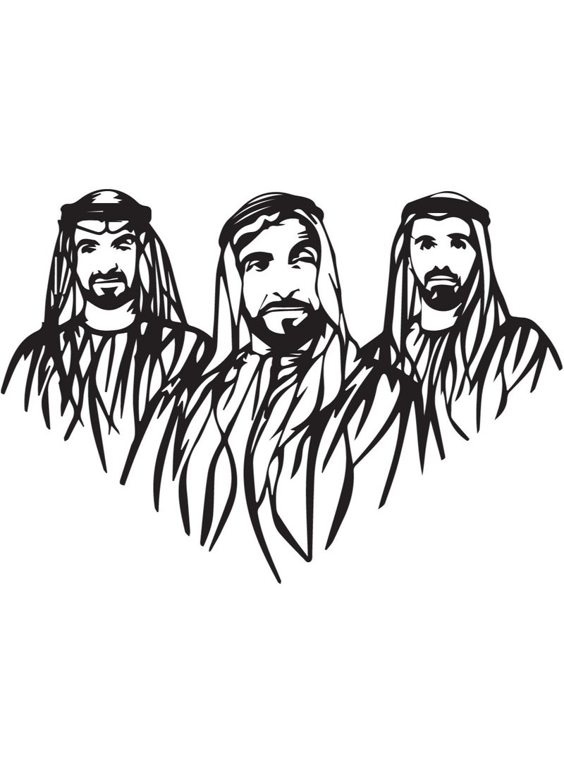MIRFA - Wooden Wall Art With Self Adhesive Base - Black (The Emarati Rulers) - Image 1