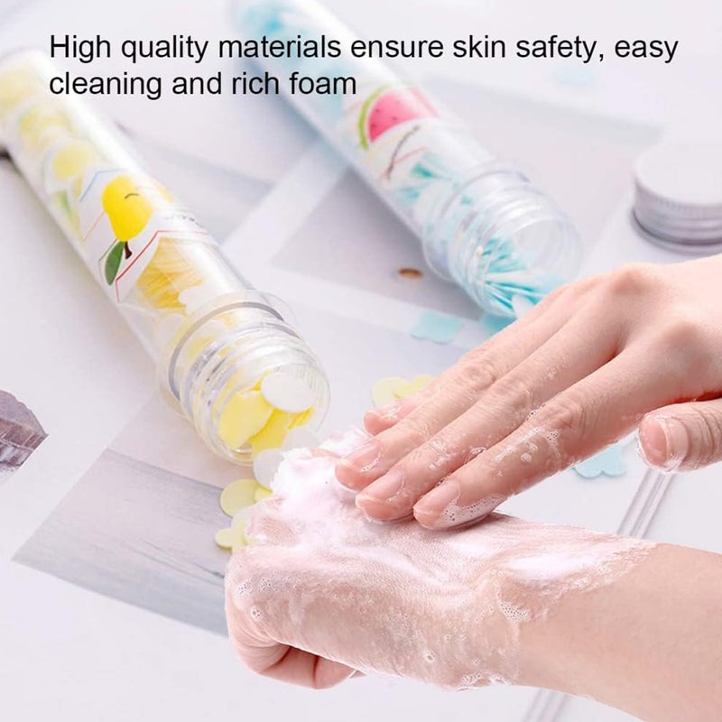 ADICTUM Flower Design Tube Shape Bottle Paper Soap Clean Soft Bath For Travel (Pack Of 2)(MULTI COCOR) - Image 4