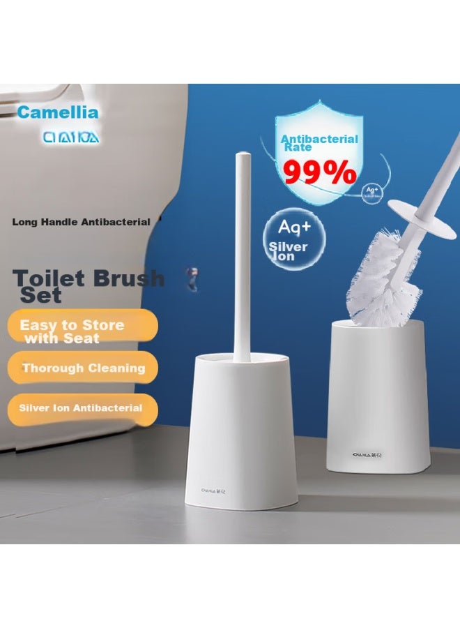 CHAHUA Camellia Toilet Brush, No Dead Angle Cleaning, Bathroom Long Handle Tool, Toilet Cleaning Brush, Hard Bristle Toilet Brush - Image 1