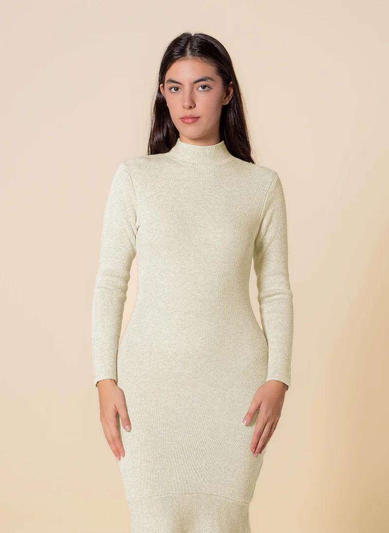 SHAPES KNITTED MIDI DRESS