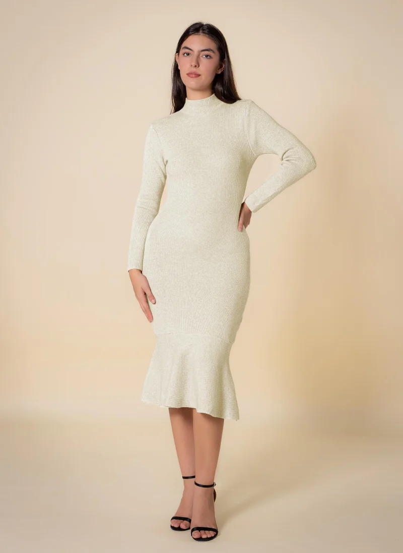 SHAPES KNITTED MIDI DRESS