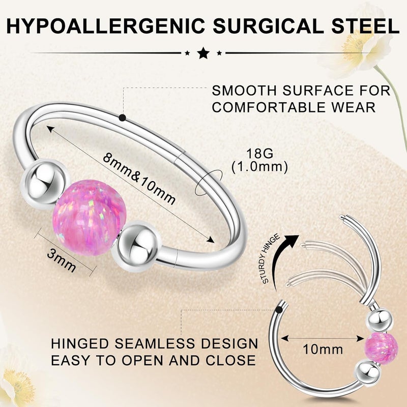 ONESING 9-40 Pcs Nose Rings - Hoops, Studs & L Shape - Hypoallergenic Stainless Steel Nose Piercings for Women & Men - Image 2