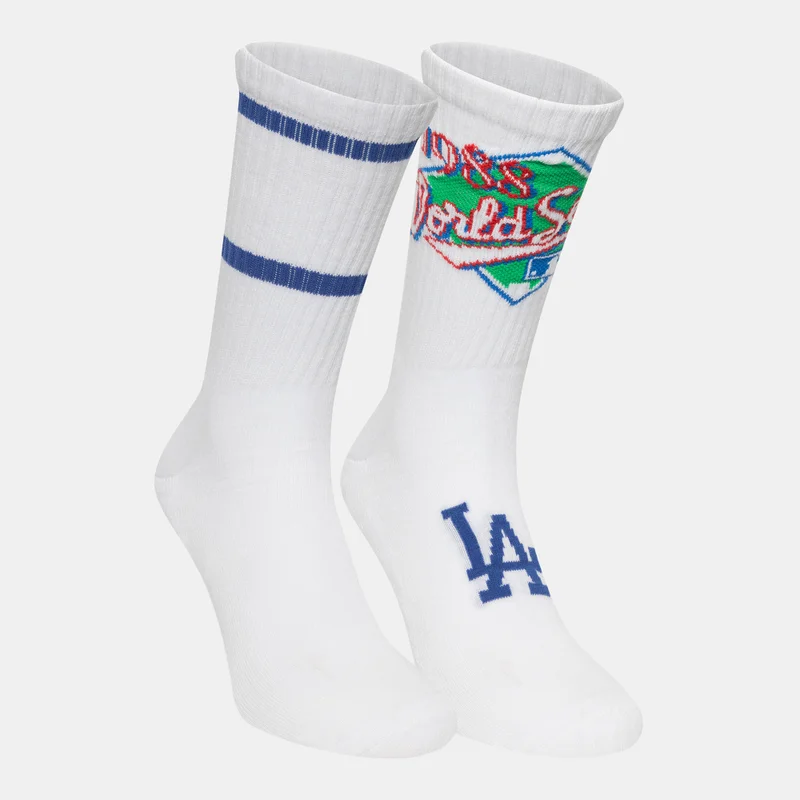 NEW ERA Black MLB Los Angeles Dodgers World Series Crew Socks (2 Pairs)  | Best Price UAE
