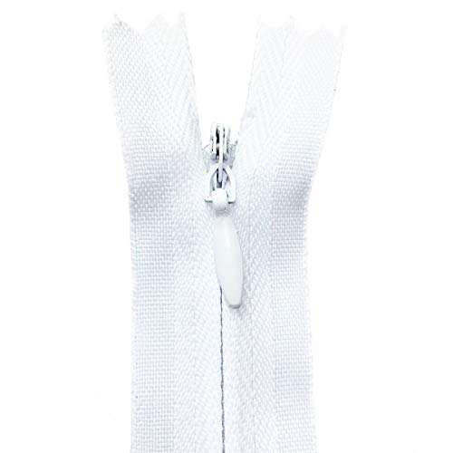 YUEDI 20PCS Nylon Invisible Zipper,Sewing for Handmade Garment/Bags/Home Textile,Tailor Sewer Crafter's Special(22 inch,White) - Image 1