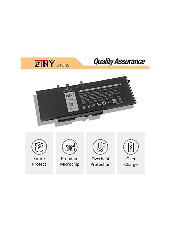 ZTHY 68Wh Gjknx Laptop Battery Replacement For Dell Latitude 5480 5580 5590 5490 5280 E5480 E5580 E5490 E5590 Dell Precision 15 3520 3530 Series 451-Bbzg Gd1Jp 5Yhr4 Dy9Nt 8500Mah - Image 4