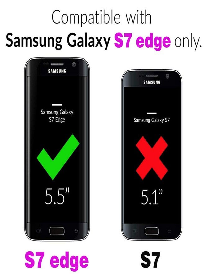 أسو ويش جراب هاتف سامسونج جالاكسي إس 7 إيدج، جراب محفظة مع واقي شاشة من الزجاج المقوى، غطاء جلدي قلاب، حامل بطاقات، حامل، جالاكسي إس 7 إيدج، جالاكسي إس 7 بلس، جالاكسي إس 7، إس 7 إيدج، نسائي، بنفسجي - Image 2