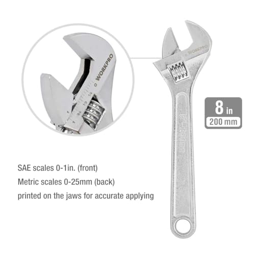 WORKPRO Large Pliers & Wrench Set 6-Piece (10" Water Pump, 10" Slip Joint, 8" Long Nose, 8" Linesman, 6" Diagonal, 8" Adjustable Wrench) for DIY & Home Use, W001329A - Image 3