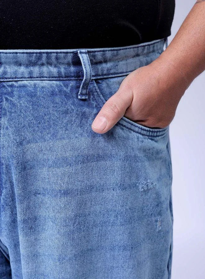 HARDSODA  Men Plus Size Baggy Fit Solid Mid-Rise Jeans for Men | Best Price UAE
