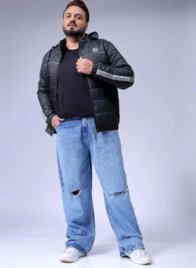 HARDSODA  Men Plus Size Baggy Fit Solid Mid-Rise Jeans for Men | Best Price UAE