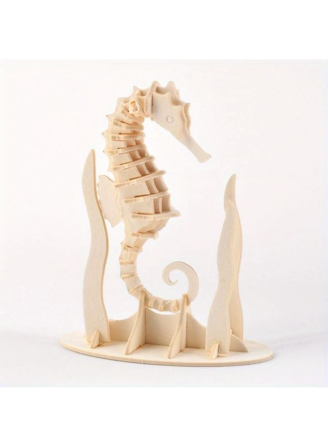 3D Puzzle Seahorse Marine Animal Model DIY Wood Craft Assembly Toy For Teenagers - Image 5