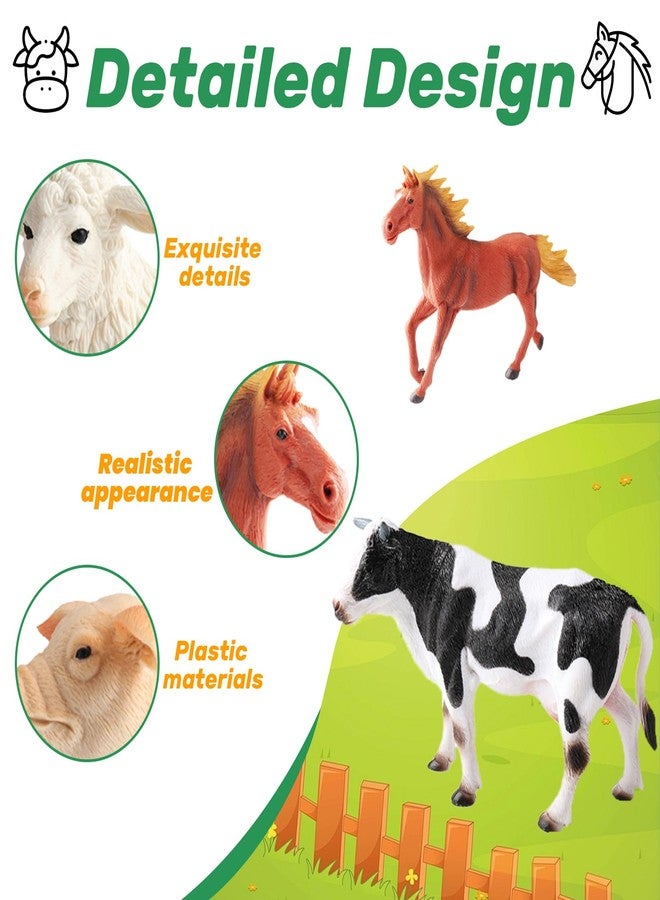SCAHOW Farm Animal Toys for Kids 3-5 5-7, Realistic Farm Animal Figurines with Cow, Pig, Donkey, Sheep, Goat, Horse Toys - Educational Barnyard Poultry Farm Playset for Boys Girls - Image 5