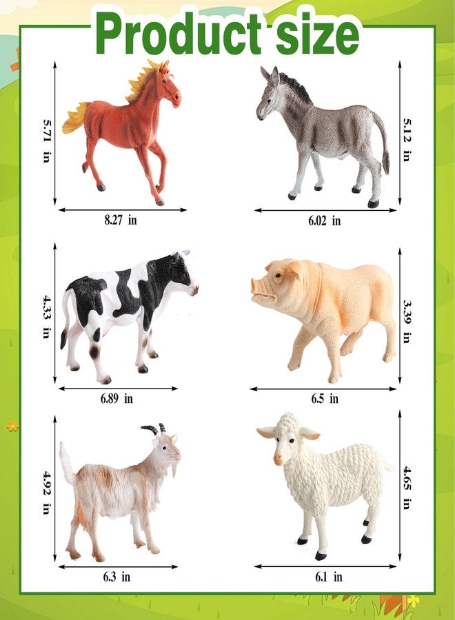SCAHOW Farm Animal Toys for Kids 3-5 5-7, Realistic Farm Animal Figurines with Cow, Pig, Donkey, Sheep, Goat, Horse Toys - Educational Barnyard Poultry Farm Playset for Boys Girls - Image 2