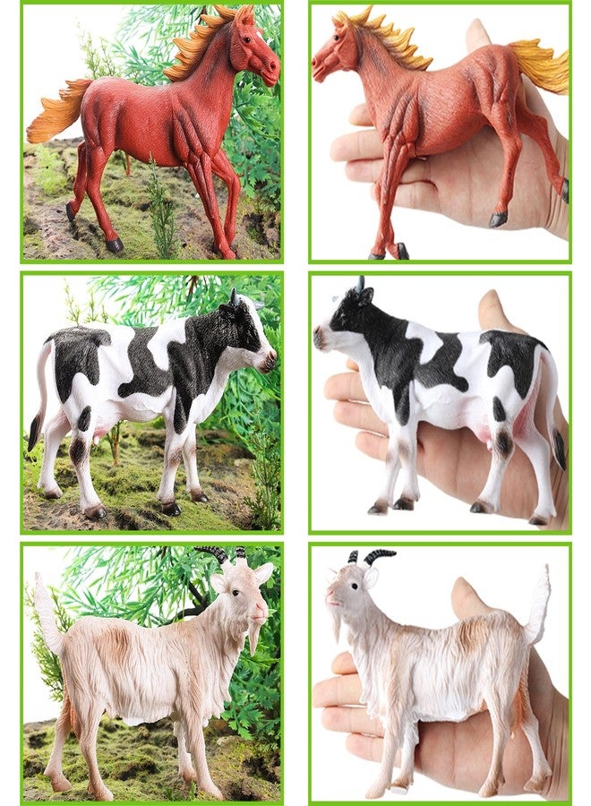 SCAHOW Farm Animal Toys for Kids 3-5 5-7, Realistic Farm Animal Figurines with Cow, Pig, Donkey, Sheep, Goat, Horse Toys - Educational Barnyard Poultry Farm Playset for Boys Girls - Image 3