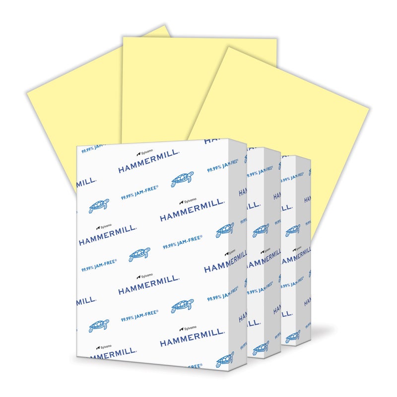 Hammermill Colored Paper 20 lb Canary Printer Paper 85 x 113 Ream 1500 Sheets Made in the USA Pastel Paper