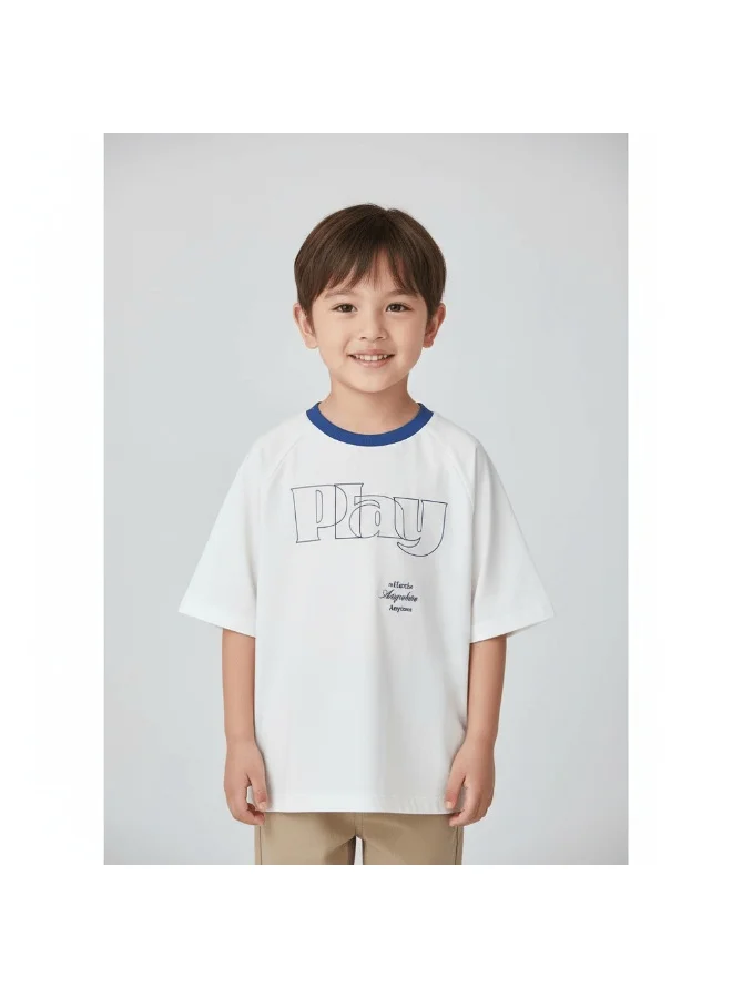 جيوردانو تيشيرت قطن مطبوع بياقة دائرية بقصة مريحة للأطفال