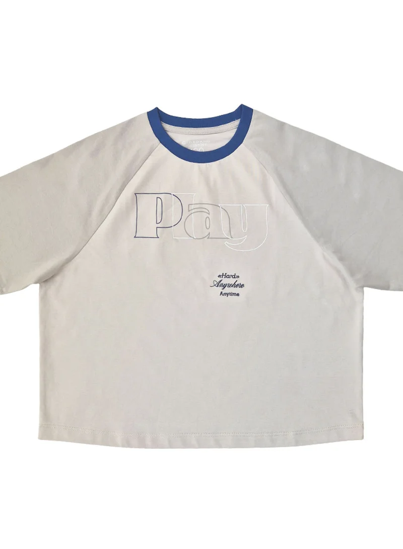 جيوردانو تيشيرت قطن مطبوع بياقة دائرية بقصة مريحة للأطفال