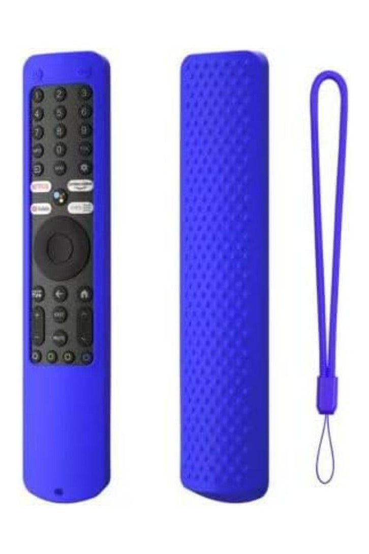 CASE Silicone Protective Remote Cover for Xiaomi XMRM-ML TV Remote Control, Anti-Slip Design, with Strap, Compatible with TV A32"/A43"/A55"/A PRO 65"Series/Q2 Models (2022-2025) (Deep Blue) - Image 1
