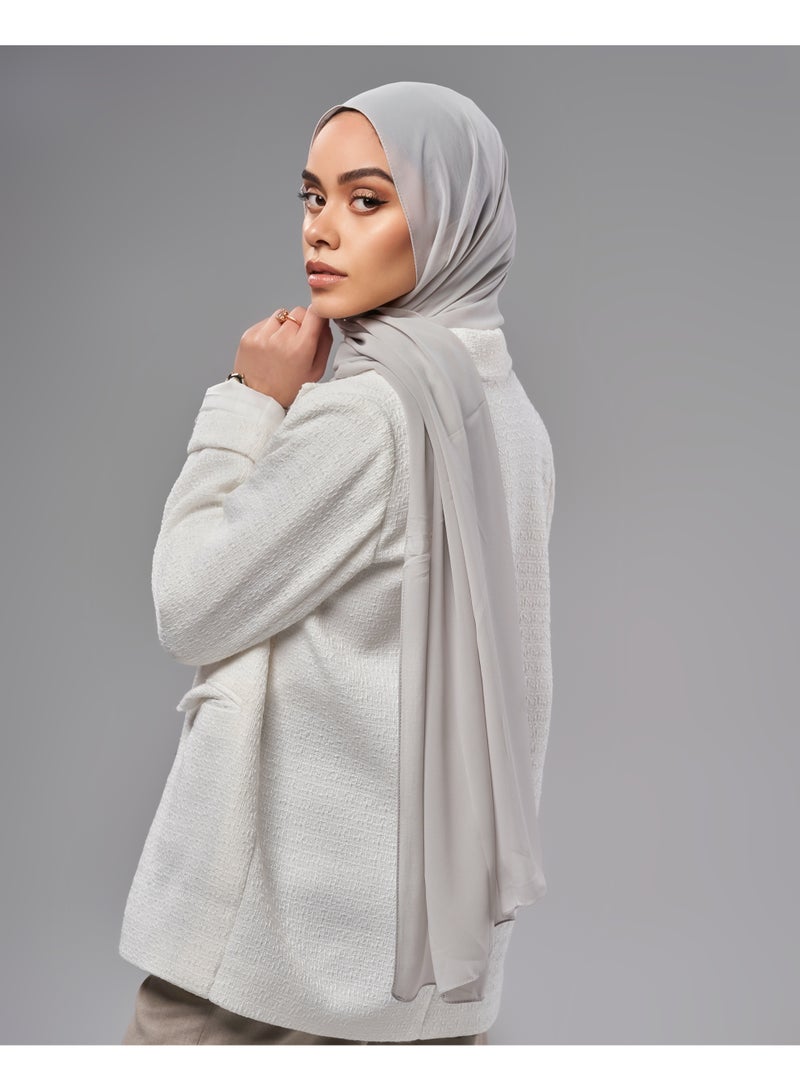 Lavezzi Soft Chiffon Hijab for Women, Solid Color Soft Chiffon Crepe Hijab Scarf – Long Fashion Hijabs Scarves - Muslim Scarf Hijab – Hijab Shawl - Grey - Image 5