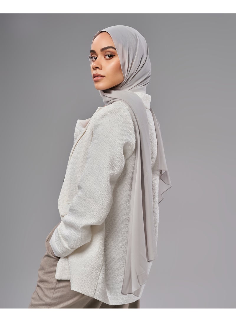 Lavezzi Soft Chiffon Hijab for Women, Solid Color Soft Chiffon Crepe Hijab Scarf – Long Fashion Hijabs Scarves - Muslim Scarf Hijab – Hijab Shawl - Grey - Image 4