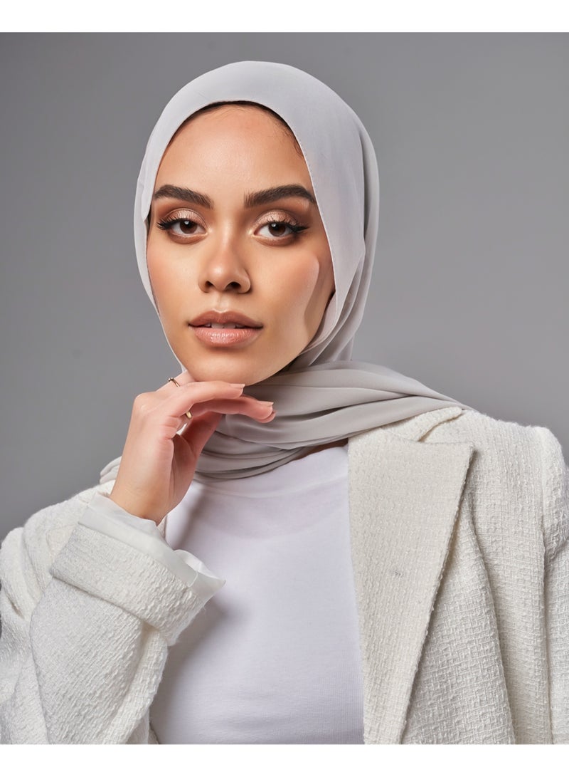 Lavezzi Soft Chiffon Hijab for Women, Solid Color Soft Chiffon Crepe Hijab Scarf – Long Fashion Hijabs Scarves - Muslim Scarf Hijab – Hijab Shawl - Grey - Image 3