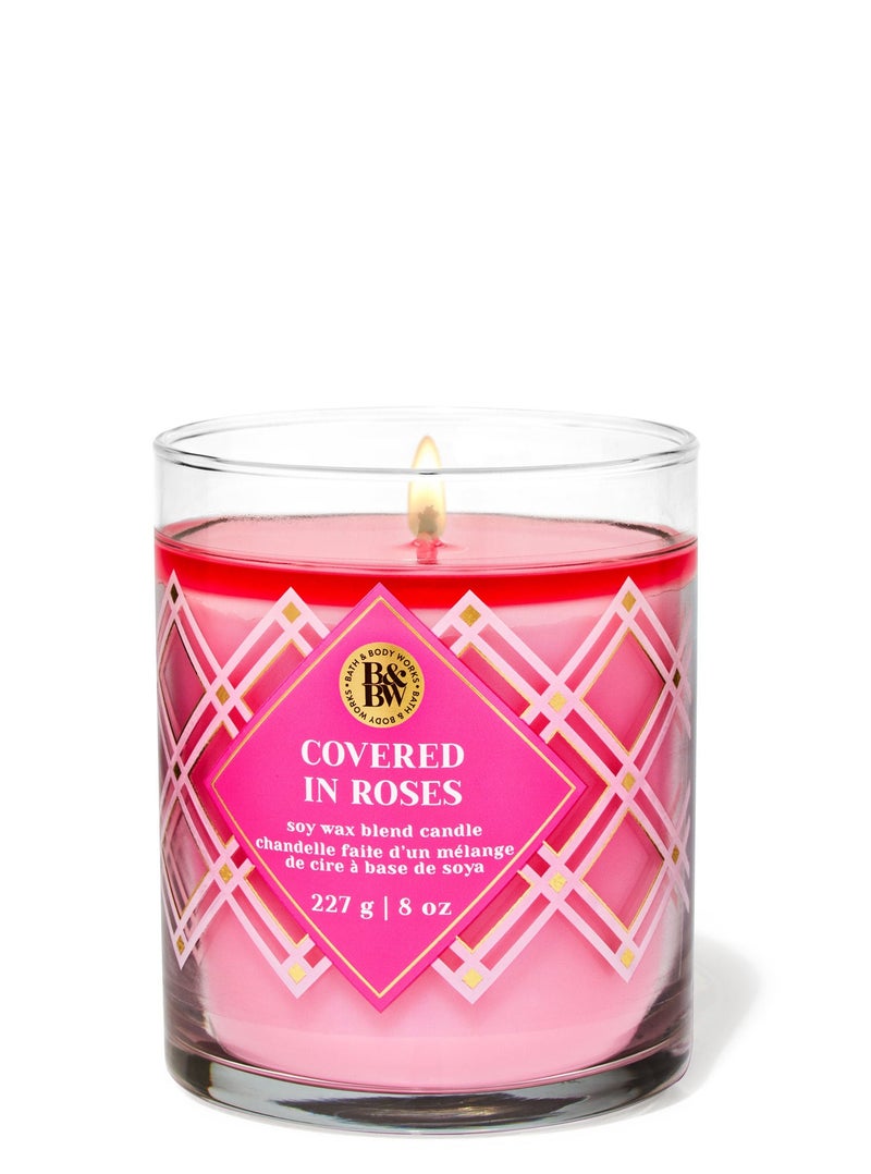 Bath & Body Works Covered In Roses Single Wick Candle